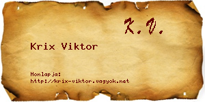 Krix Viktor névjegykártya
